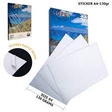 กระดาษโฟโต้สติกเกอร์ SUPER Glossy Photo Sticker Paper 130g ขนาด A4 (100 แผ่น)