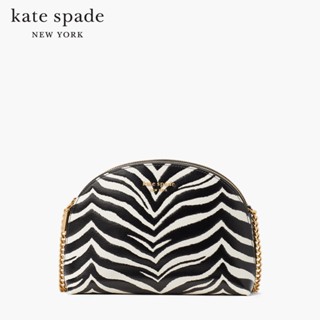 KATE SPADE NEW YORK MORGAN ZEBRA EMBOSSED SAFFIANO LEATHER DOUBLE ZIP DOME CROSSBODY KA048 กระเป๋าสะพายข้าง