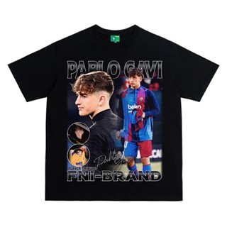 เสื้อยืดพิมพ์ลาย นักฟุตบอลสเปน Golden Boy pablo gavi Garvey เสื้อยืดแขนสั้นพิมพ์ลาย Kada ฟุตบอลโลก