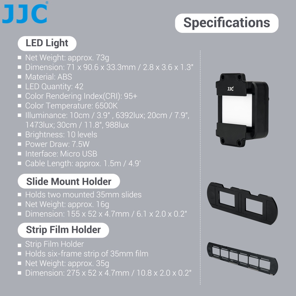 JJC FDA-LED1 ชุดไฟ LED อะแดปเตอร์แปลงฟิล์มเนกาทีฟสำหรับการคัดลอกเนกาทีฟ 35 มม. แทนที่ Nikon ES-2 เพื่อแปลงฟิล์มเป็นภาพถ่ายไฟล์ดิจิทัล