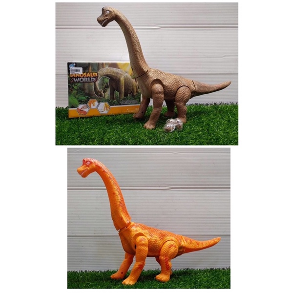 ไดโนเสาร์คอยาวออกไข่ หัวกับหางส่ายไปมาได้ ตามีไฟ มีเสียง ออกไข่ได้ Lcy/jo