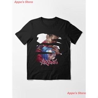 LOL Arcane Arcane Silco And Jinx Essential T-Shirt เกมจลาจล เสื้อยืดพิมพ์ลาย ผู้ชายและผู้หญิง