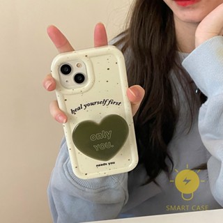 For เคสไอโฟน 14 Pro Max [Cream Edge with Heart Pop Stand] เคส Phone Case For iPhone 14 Pro Max Plus 13 12 Mini 11 For เคสไอโฟน11 Ins Korean Style Retro Classic Couple Shockproof Protective TPU Cover Shell