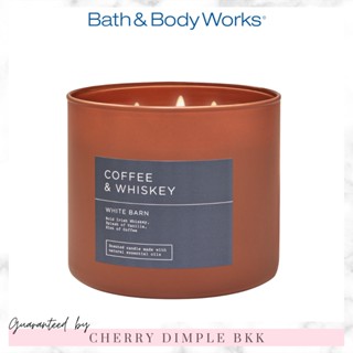 🍒ของแท้·ส่งไว·ถูก🍒BATH AND BODY WORKS เทียนหอม "Coffee &amp; Whiskey" 3-wicks CANDLE ขนาดใหญ่ 3 หัวจุด Coffee and Whiskey