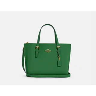 แท้!! กระเป๋าสะพาย Coach mollie tote 25 สีเขียว kelly green/เหลือง vanilla ใหม่