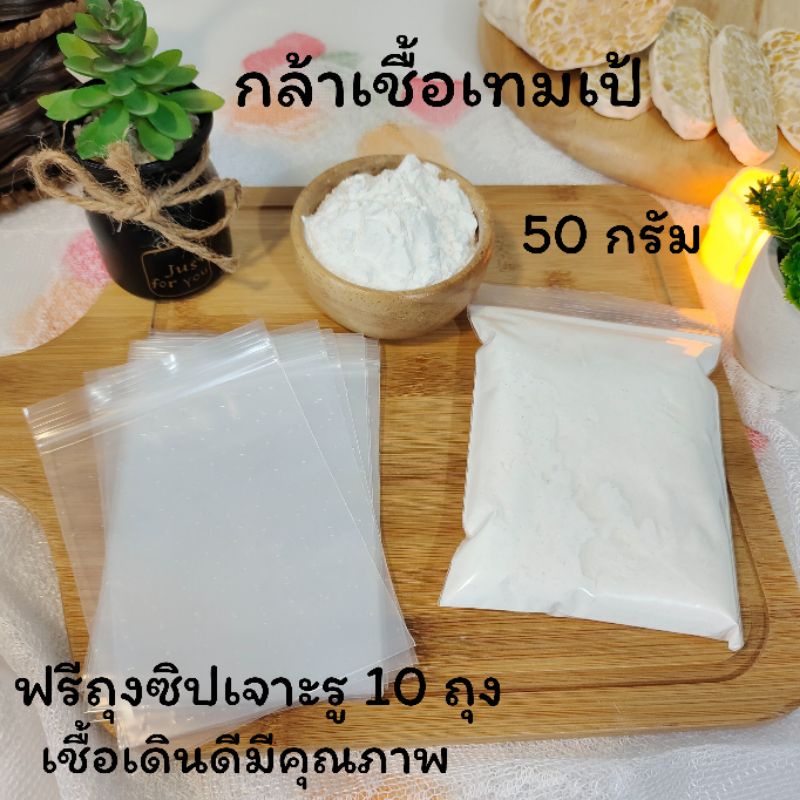 กล้าเชื้อเทมเป้ #หัวเชื้อเทมเป้ Tempeh powder tempeh starterขนาด 50 g.100g.ฟรีถุงซิปเจาะรู 10 ถุง