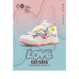 Cat and Sofa Snow Cherry Pink/Lovers Bread Shoes Platform Skateboard Shoes
