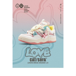 Cat and Sofa Snow Cherry Pink/Lovers Bread Shoes Platform Skateboard Shoes