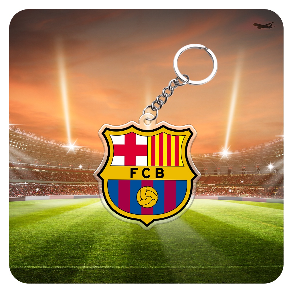 โลโก้ทีมฟุตบอลบาร์เซโลน่า พวงกุญแจไมก้าสําหรับเพื่อน
