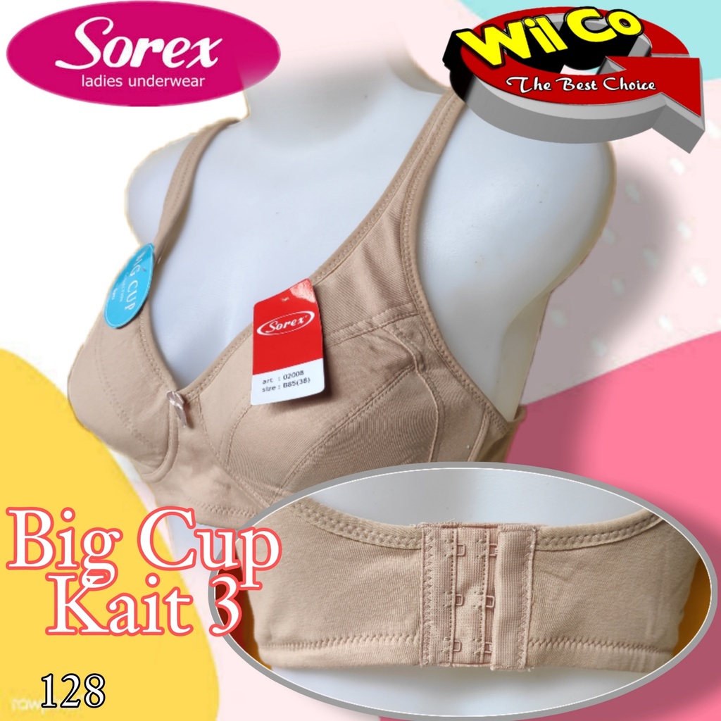 K128 Sorex Thin Foam Bra Without Wire, Sorex Bra Without Wire Cup D Three Hooks Size 36 - 44