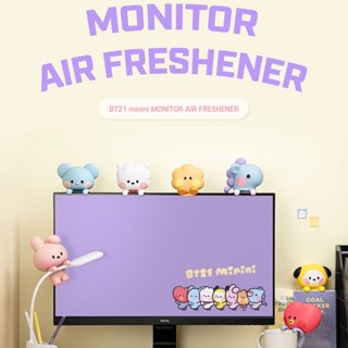 Bt21 minini figure น้ําหอมปรับอากาศ สําหรับตั้งโต๊ะ มอนิเตอร์ / ยานพาหนะ