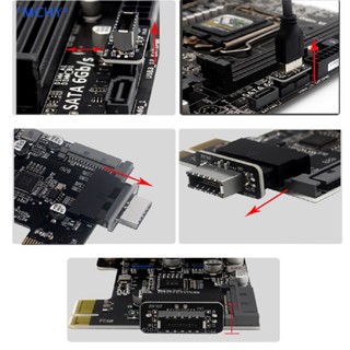 Mchy&gt; อะแดปเตอร์แผงด้านหน้า USB Type-E เป็น USB 3.0 19PIN