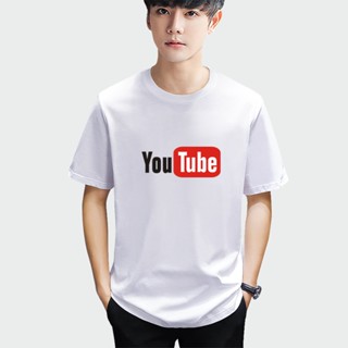 (พร้อมส่ง)Alimoo Youtube พิมพ์เสื้อยืดผู้ชาย &amp; ผู้หญิงผ้าฝ้ายแขนสั้น Unisex Tops Big Size