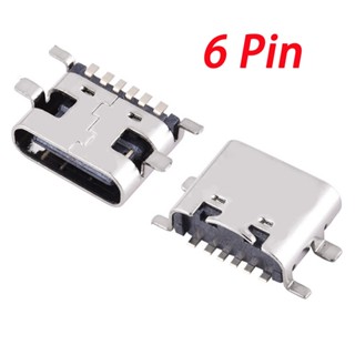 ซ็อกเก็ตเชื่อมต่อ 6 Pin SMT Micro USB Type C 3.1 Female Placement SMD สําหรับ PCB Design DIY