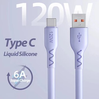 สายชาร์จเร็ว 120w 6A typec สายเคเบิล micro usb สําหรับ samsung oppo chager cable