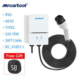 [รับประกัน 2 ปี] MRCARTOOL S310 EV Charger Station 32A 7KW Home สถานีชาร์จรถยนต์ไฟฟ้า Wallbox Wall Mount Type 2 สายเคเบิล 110 V/220 V ใหม่ยานพาหนะพลังงาน แท่นชาร์จไฟฟ้า แบบติดผนัง