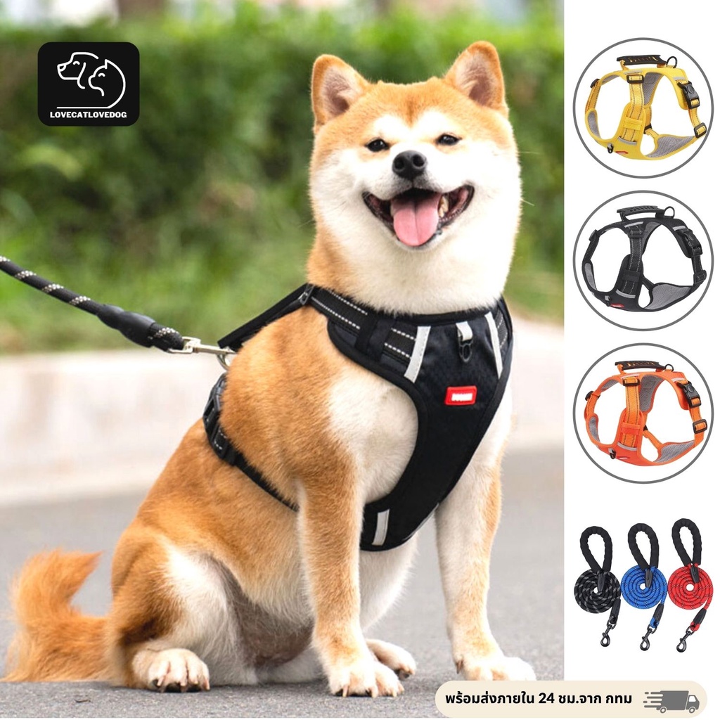 🐶สายรัดอกสุนัข🐶 ระบายความร้อน สายรัดอกสัตว์เลี้ยง พร้อมส่ง Dog chest strap