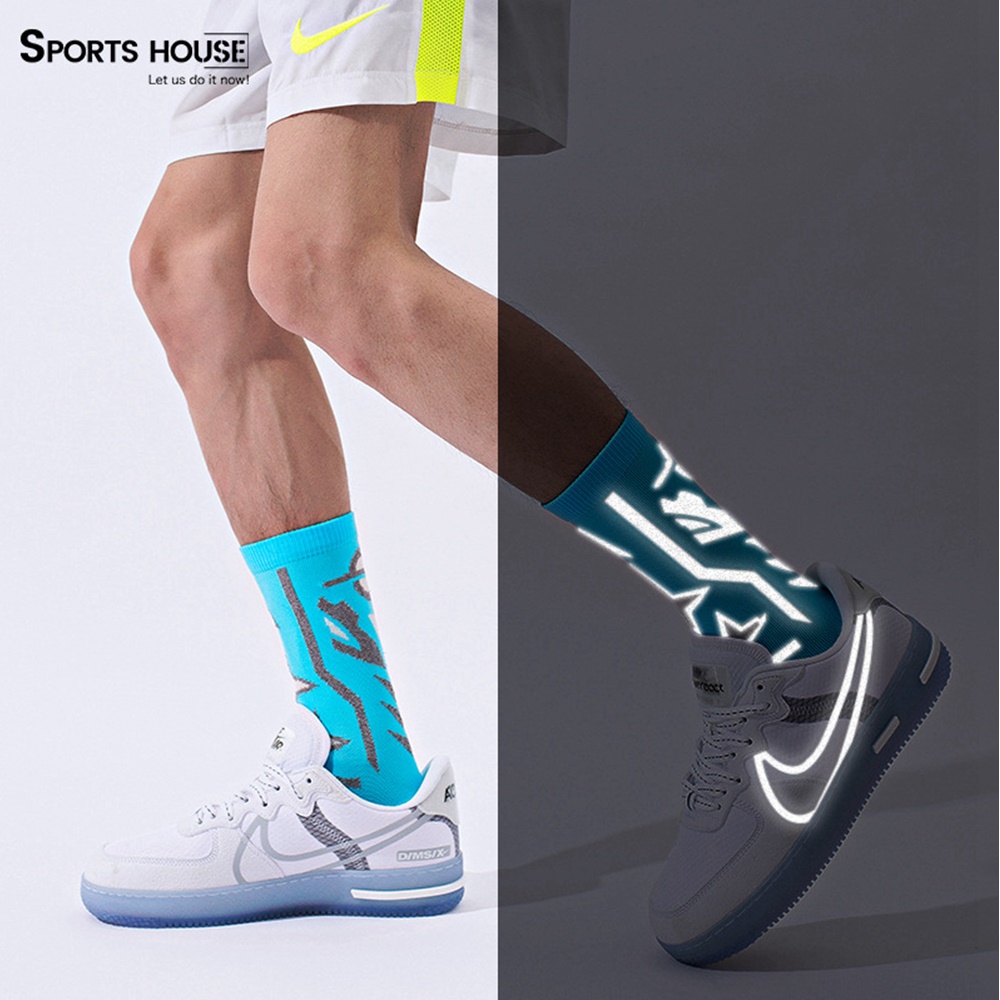 ถุงเท้าวิ่งครึ่งแข้ง Sports House สะท้อนแสงในเวลากลางคืน สำหรับวิ่งมาราธอน หนานุ่มใส่สบายระบายอากาศดี (N34)