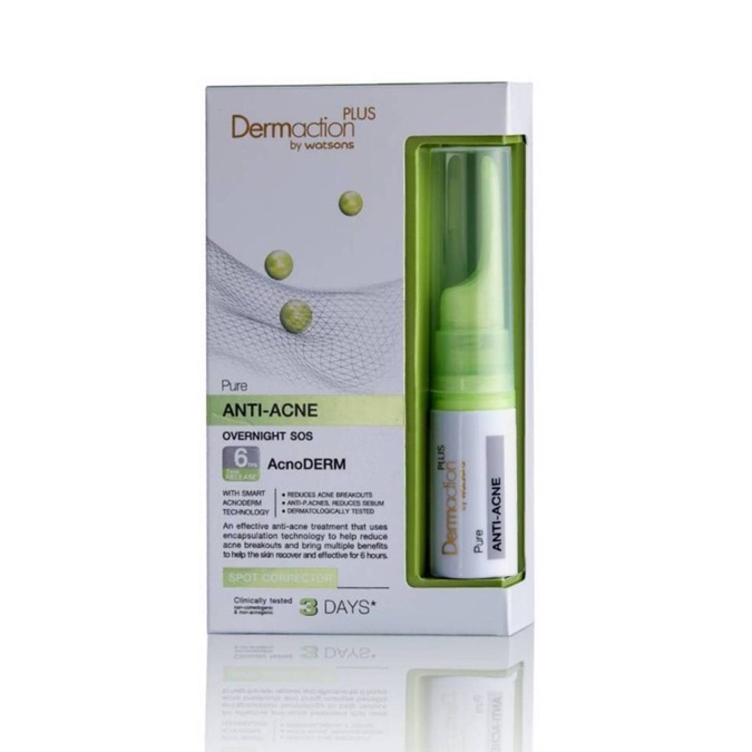 Dermaction Plus by Wutson Pure Anti-Acne overnight sos 10 ml
