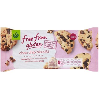 Free From Gluten Choc Chip Biscuits Woolworths 160 G.