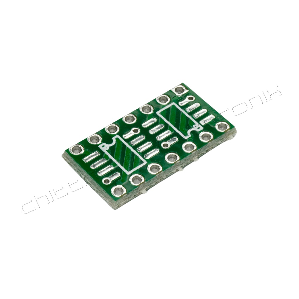 2xSOP8 TO DIP14 PCB Adaptor แผ่นปริ้นแปลงขา IC จาก ชิพ SMD 8 ขา 2 ตัว เป็น DIP 14 ขา
