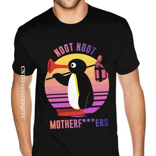 เสื้อยืดผ้าฝ้าย พิมพ์ลาย Noot Noot Pingu Sunset โอเวอร์ไซซ์ สําหรับผู้ชาย ครอบครัว