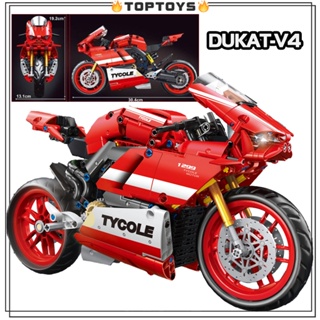 [TOPTOYS]DUKAT-V4 T3043 โมเดลบล็อกตัวต่อรถจักรยานยนต์ ของเล่นสําหรับเด็กผู้ชาย