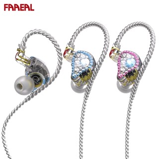 Faaeal CVJ Shine Diamond-Encrusted HeadSet หูฟังอินเอียร์ คุณภาพสูง 10 มม. แบบไดนามิกแม่เหล็กคู่ HIFI คุณภาพสูง สําหรับเล่นกีฬา