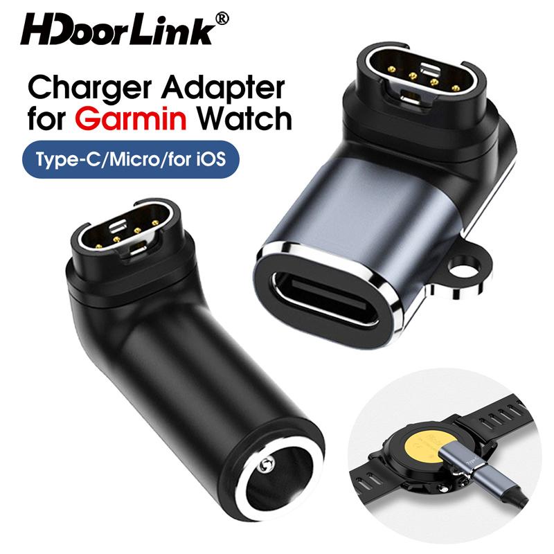 Hdoolink อะแดปเตอร์สายชาร์จ Type C Micro USB IOS ตัวเมีย แบบพกพา สําหรับนาฬิกาข้อมือ Garmin Fenix 7 7S 7X 6 6S 6X 5 5S 5X Venu 2 2S – โปรปัง