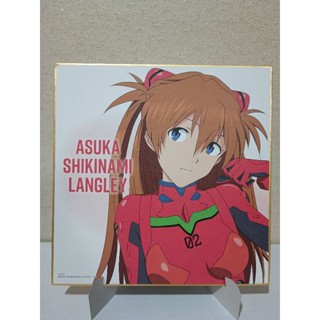 แท้ Shikishi ตำหนิ ภาพแข็ง + ขาตั้งกระดาษแข็ง Asuka Shikinami Langley EVANGELION Ichiban Kuji by Bandai