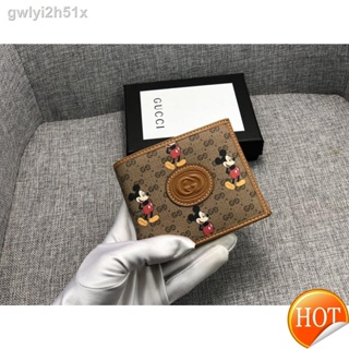 ✟【Free Shipping】Cowhide 【With box】 Brown Fold Short Wallet for women Color embroidered, embroidered patch or jacquard pa