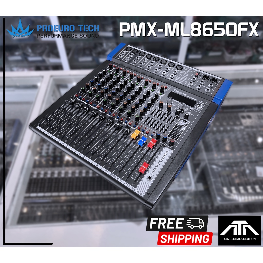 ส่งฟรี PROEUROTECH PMXML8650FX PMX-ML8650FX มิกเซอร์ 8 Channel Input 650W x 2