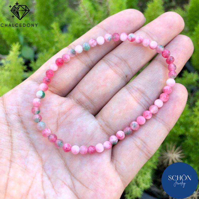3CN-42 สร้อยข้อมือฮกลกซิ่ว 4.2 มิล หิน 3 สี หรือ หิน Chalcedony ขัอมือหินมินิมอล กำไลข้อมือหิน กำไลหิน ไหมยืด ราคา ถูกที่สุด ดีลบีเคเค แกลเลอรีภาพที่ 6