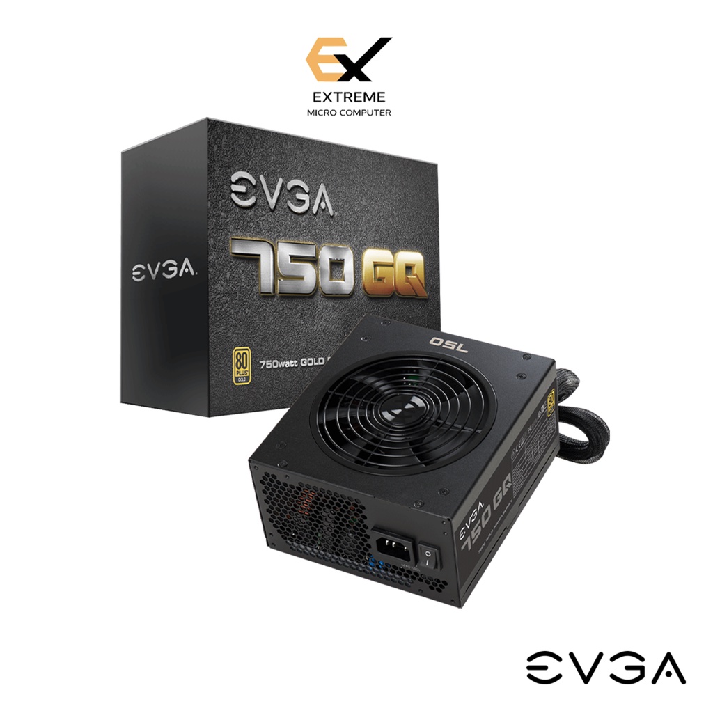 พาวเวอร์ซัพพลาย (PSU) EVGA 750 GQ, 750W 80 PLUS GOLD รับประกัน 1 ปี