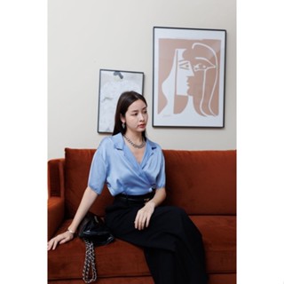 เชิ้ตผ้าชีฟองอัดย่น  ผ้าเบาใส่สบาย คือปก ทรงกิโมโนด้านในมีกระดุมติด1เม็ด ป้ายข้างติดได้2เ