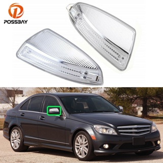 【TokTik Hot Style】ไฟเลี้ยวติดกระจกมองหลังรถยนต์ สําหรับ Mercedes Benz C250 C300 C350 C63 AMG 2008-2015 1 คู่