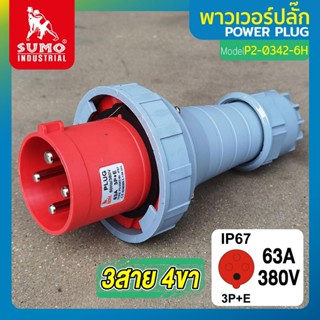 พาวเวอร์ปลั๊ก 3สาย 4ขา 63A รุ่น P2-0342-6h (ตัวผู้) SUMO