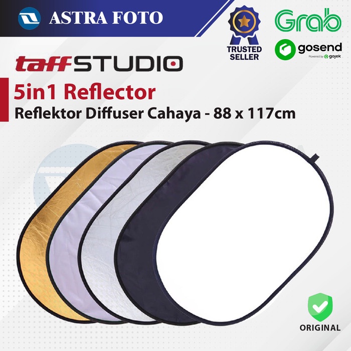 CAHAYA 5 in 1 Light Reflector Photo Studio ฉากหลัง 88 x 117 cm Reflector - สีดํา