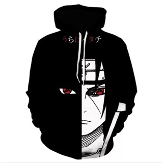 เสื้อกันหนาว มีฮู้ด พิมพ์ลายการ์ตูนนารูโตะ Shippuden Itachi สไตล์ญี่ปุ่น สําหรับเด็ก และผู้ใหญ่