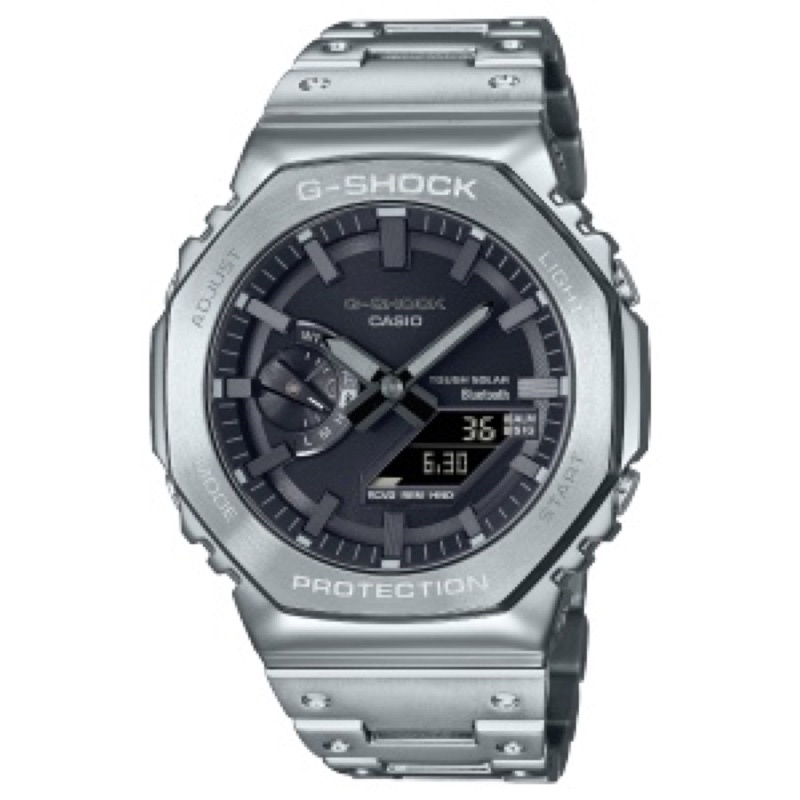 GM-B2100D-1A Sliver สแตนเลส Bezel คลาสสิก Gm2100 สแตนเลสรับประกันหนึ่งปีทนทานสายนาฬิกา m895