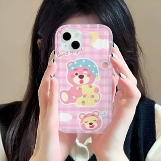 เคสโทรศัพท์มือถือ ลายหมีสตรอเบอร์รี่ สําหรับ iphone 14promax 11 13 12 7Plus 6 6s XR X XS Max