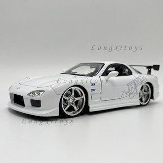 Jada โมเดลรถยนต์ 1:24 Diecast Mazda RX-7 Replica ขนาดเล็ก ของเล่นสําหรับเด็ก