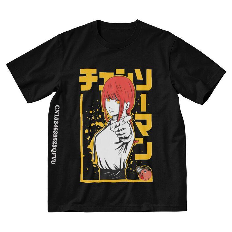 Fashoion Chainsaw Man Makima T-Shirt Men's Graphic Tshirts Emo Clothes Cotton Anime Manga Denji Tshi