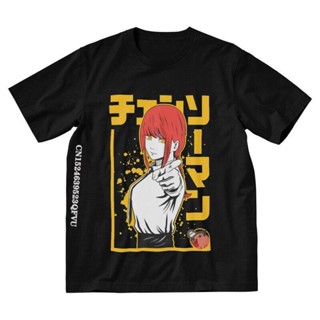 Fashoion Chainsaw Man Makima T-Shirt Mens Graphic Tshirts Emo Clothes Cotton Anime Manga Denji Tshirt Cool Gothic Anime