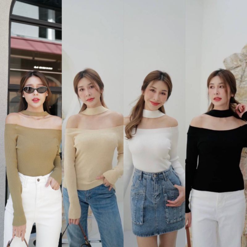 ✨✨ꫛꫀꪝ  ✨✨Tag INTUON    Jocho top🤍🤍กรี้ด นางเอกเกาหลีสุดๆ ตัวนี้โชคเกอร์มาจากด้านหลัง เนื้อผ้าไหมพรมแ