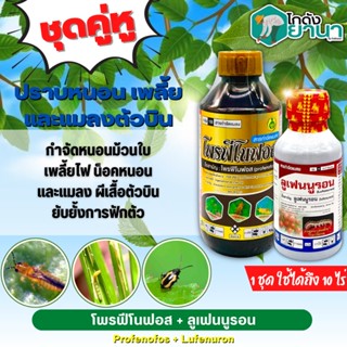 🌾 ชุดคู่หู โพรฟีโนฟอส+ลูเฟนนูรอน ตรากิเลน ขนาด 1ลิตร+500ซีซี ปราบหนอน เพลี้ย และแมลงตัวบิน