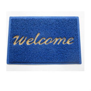 พรมเช็ดเท้าดักฝุ่น WELCOME ขนาด 40x60ซม. สีน้ำเงิน