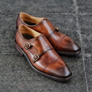 504 Double Monk Strap Patina Paint