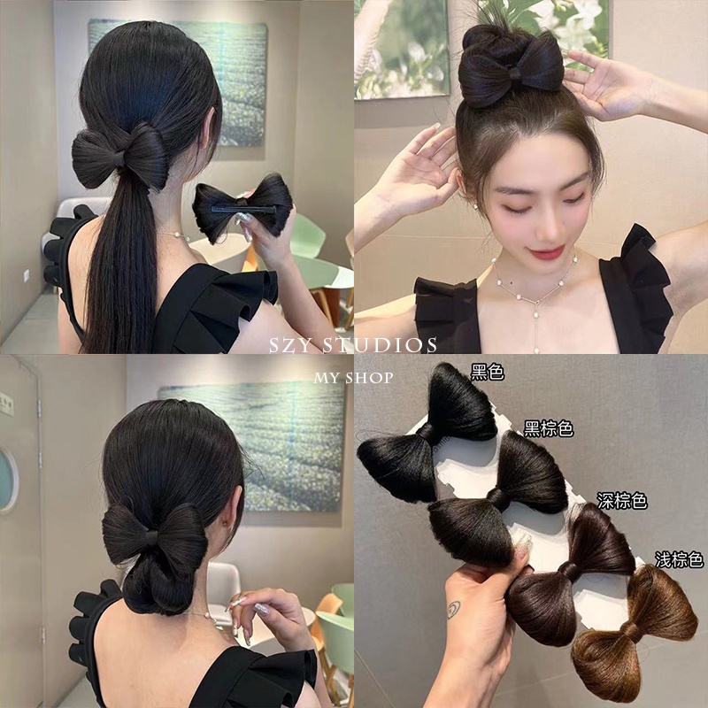 BEBAND (1ชิ้น / แพ็ค) ผมปลอมรูปโบว์ งานเหมือนผมจริง กิ๊บติดผม วิกผม ผมปลอม แฟชั่นเกาหลี