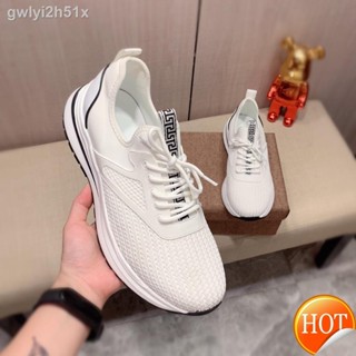 ❈℗【Free Shipping】CowhideOriginal factory Versaces Mens Sneakers High Quality Fashion Thick Bottom Cushioning Non-Slip M